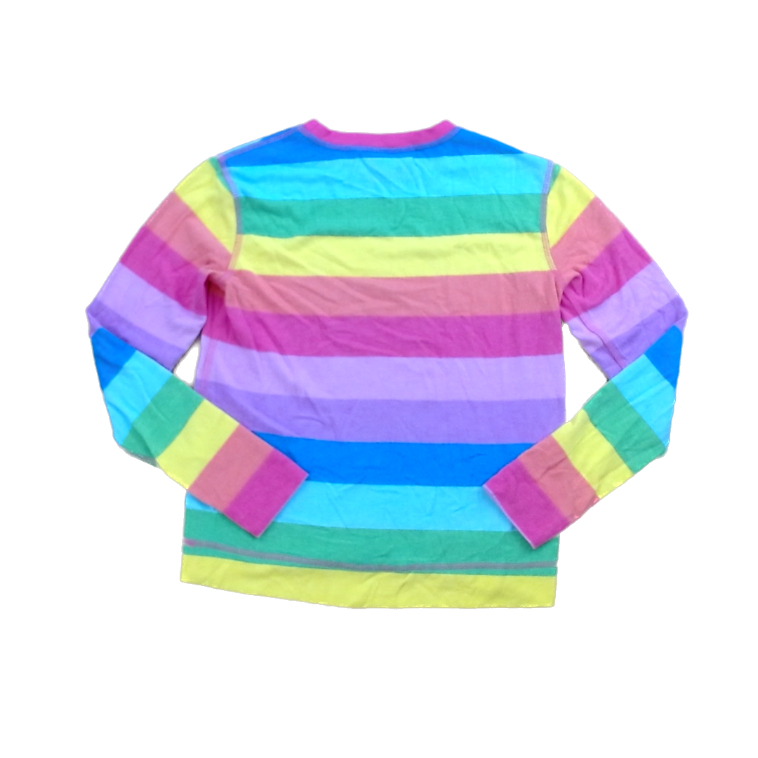Rockets Of Awesome Girls Rainbow Stripes Long Sleeve T-Shirt Size: 12 Years Rainbow Stripes