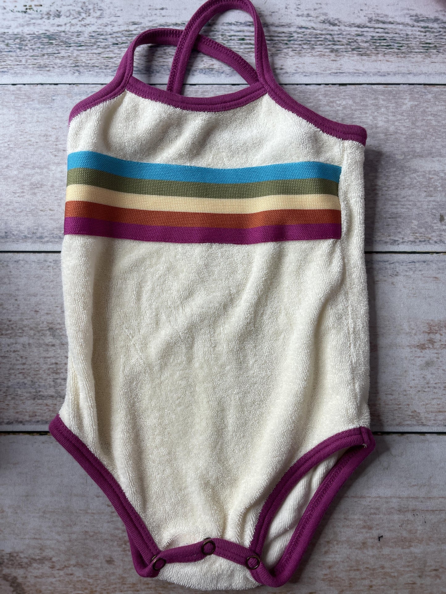 Loved Baby Girls Rainbow | Tan Onesie Size: 18-24 months Rainbow | Tan