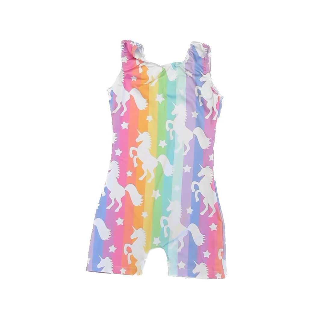 Unknown Girls Rainbow Unicorn Leotard Size: *7-8 Years Rainbow Unicorn