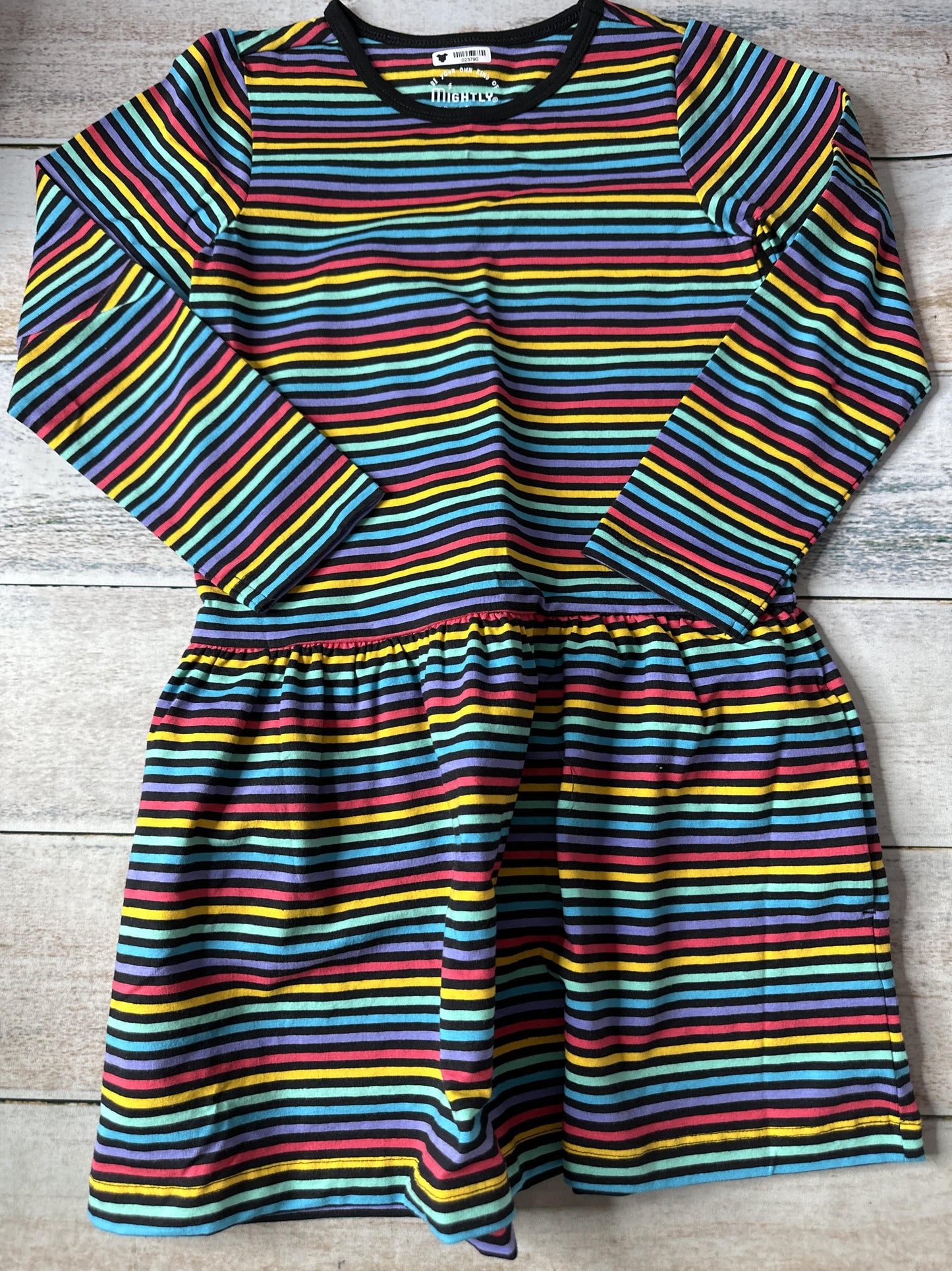 Mightly Girls Rainbow Dress Size: 4-5 Years Rainbow