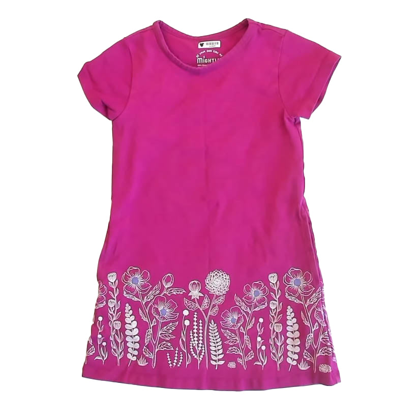 Mightly Girls Raspberry Floral Dress Size: 4T Raspberry Floral