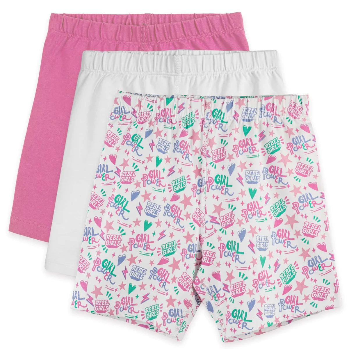 Mightly Girls Rebel Girls Power Print Shorts Size: 6-14 Years Rebel Girls Power Print