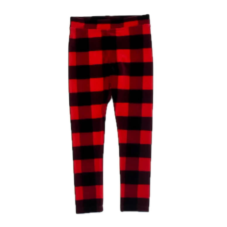 Crewcuts Girls Red | Black Check Leggings Size: 4T Red | Black Check