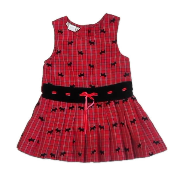 Samara Girls Red | Black Dogs Dress Size: 3T Red | Black Dogs