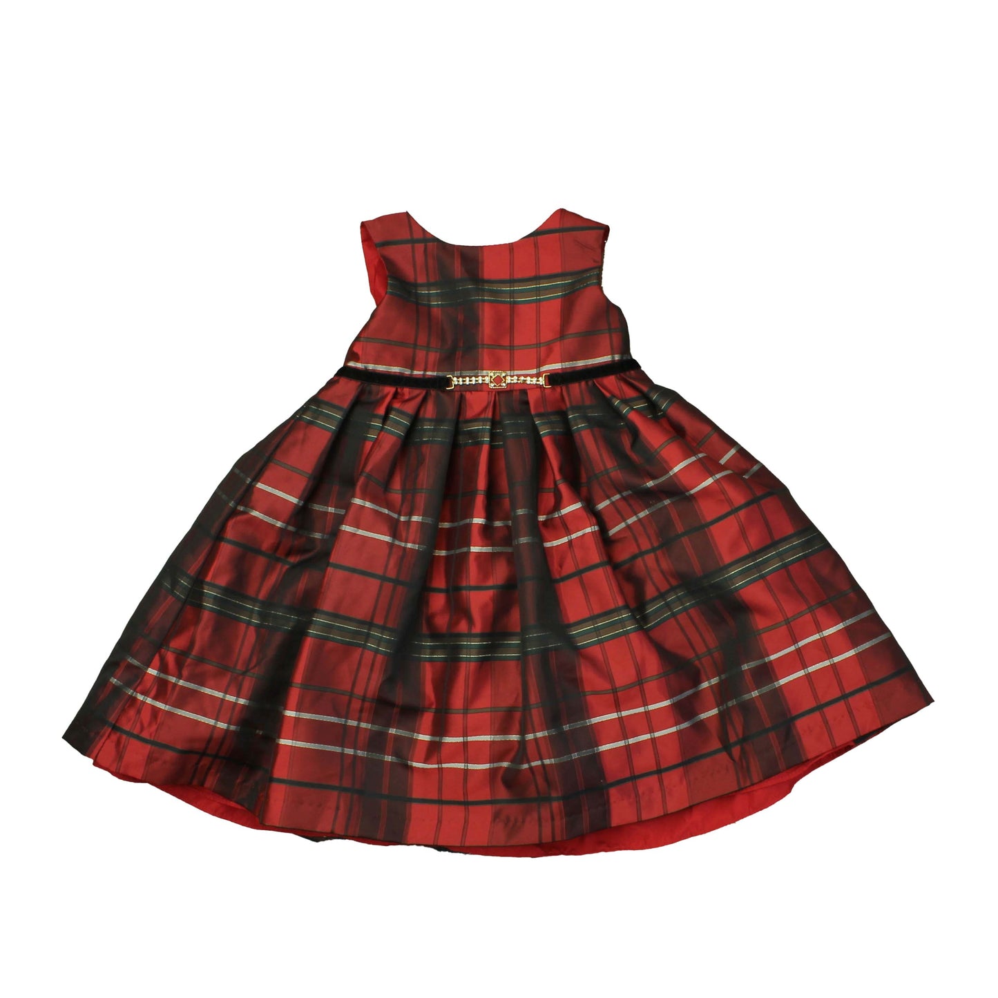 Pippa & Julie Girls Red | Black | Plaid Special Occasion Dress Size: 2T Red | Black | Plaid