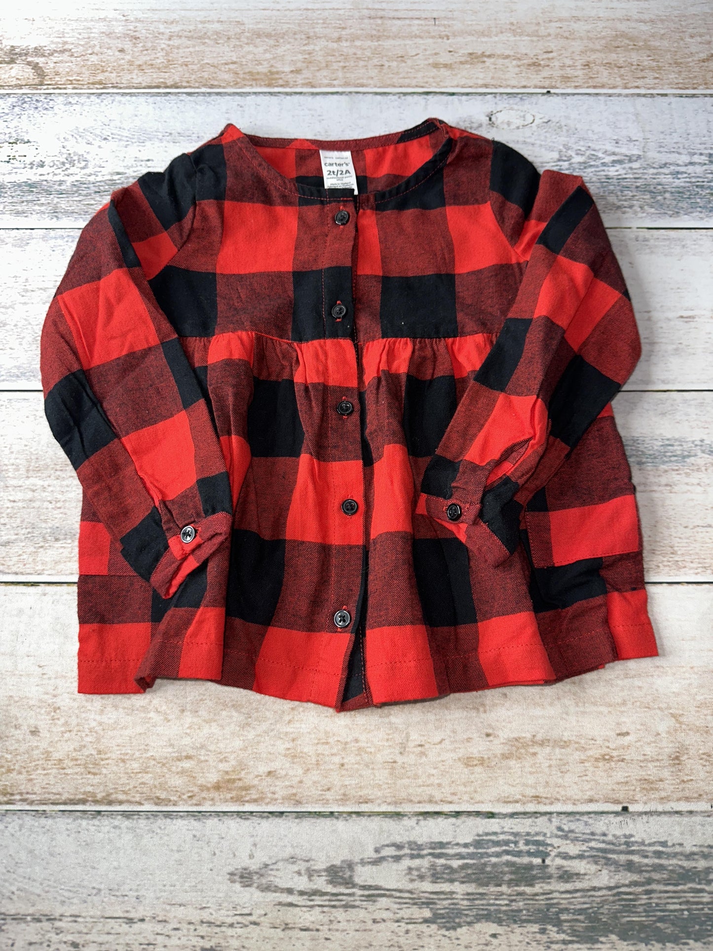 Carters Girls Red | Black Dress Size: 2T Red | Black