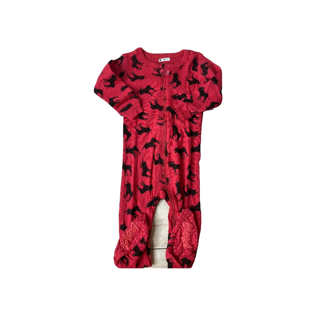 Leveret Unisex Red | Black Pajamas Size: 12-18 months Red | Black