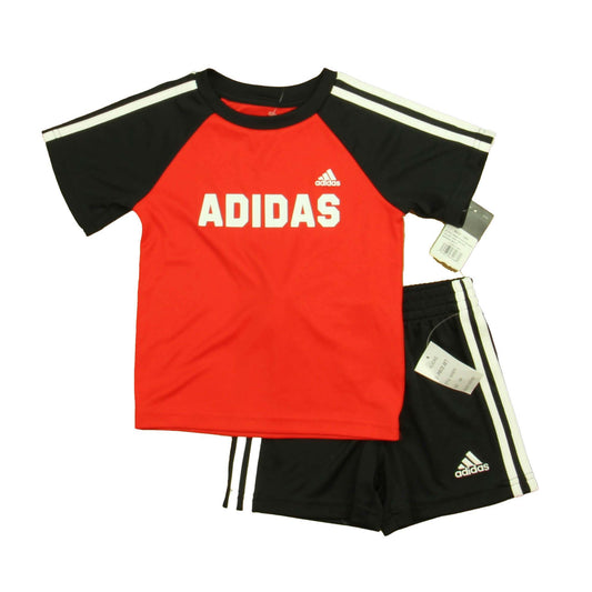 Adidas Boys Red | Black Apparel Sets Size: 12 Months Red | Black