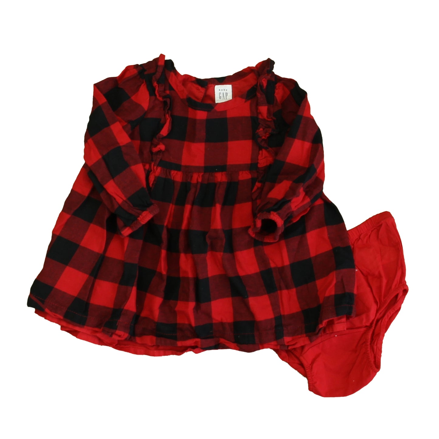 Gap Girls Red | Black Dress Size: 6-12 Months Red | Black