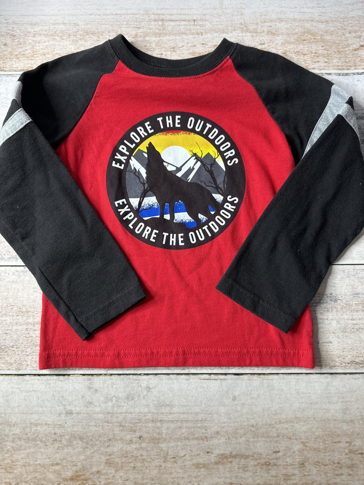 Garanimals Boys Red | Black Long Sleeve T-Shirt Size: 4T Red | Black