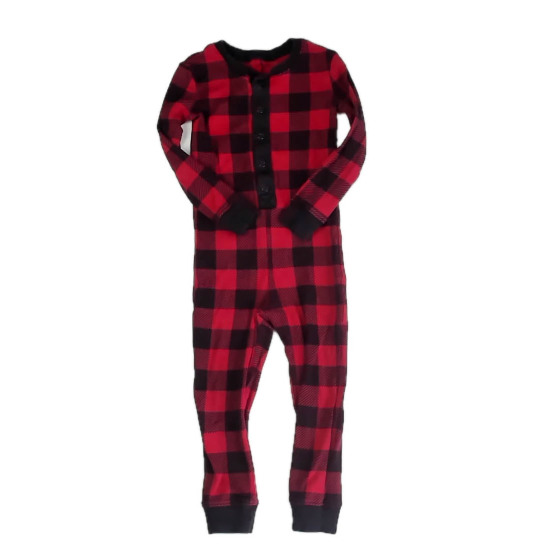 L.L. Bean Boys Red | Black 1-piece Non-footed Pajamas Size: 3T Red | Black