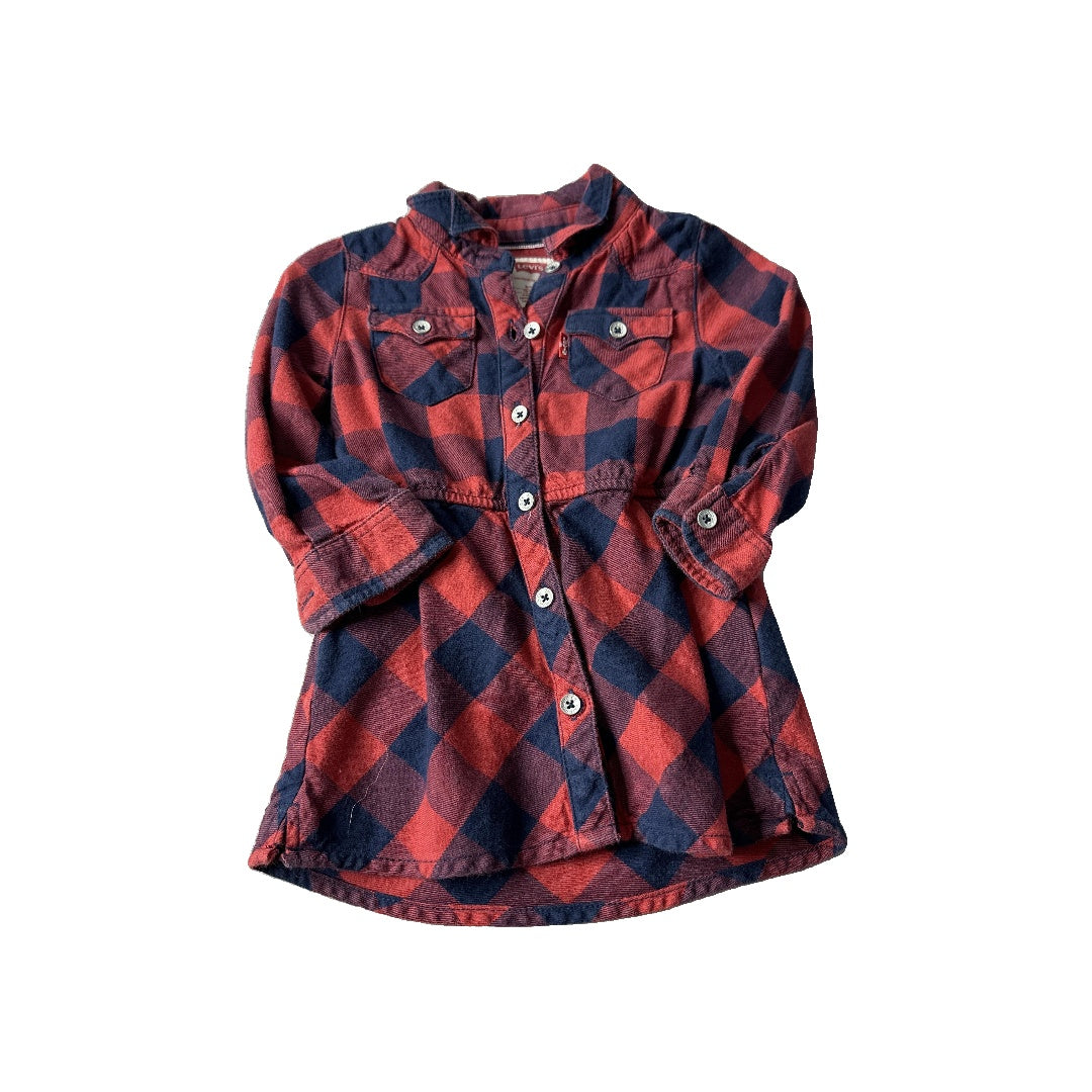 Levis Girls Red | Black Dress Size: 6-9 months Red | Black