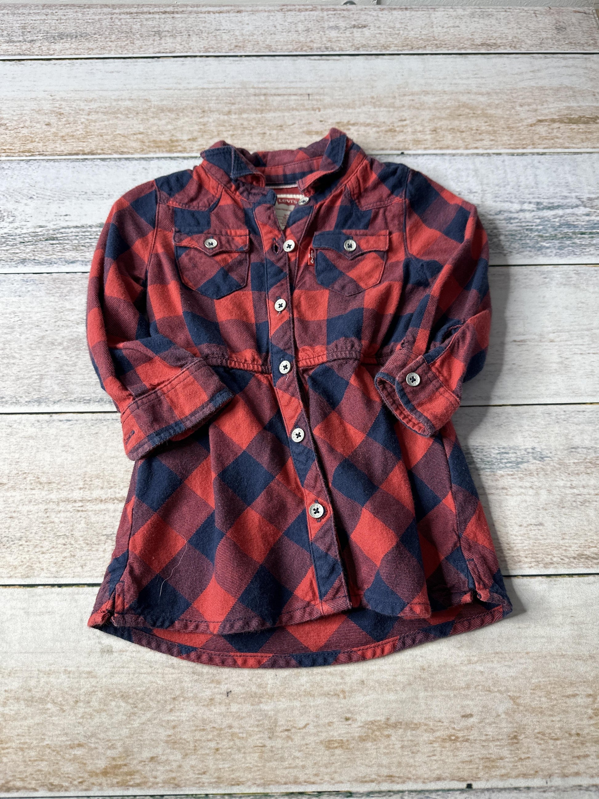 Levis Girls Red | Black Dress Size: 6-9 months Red | Black