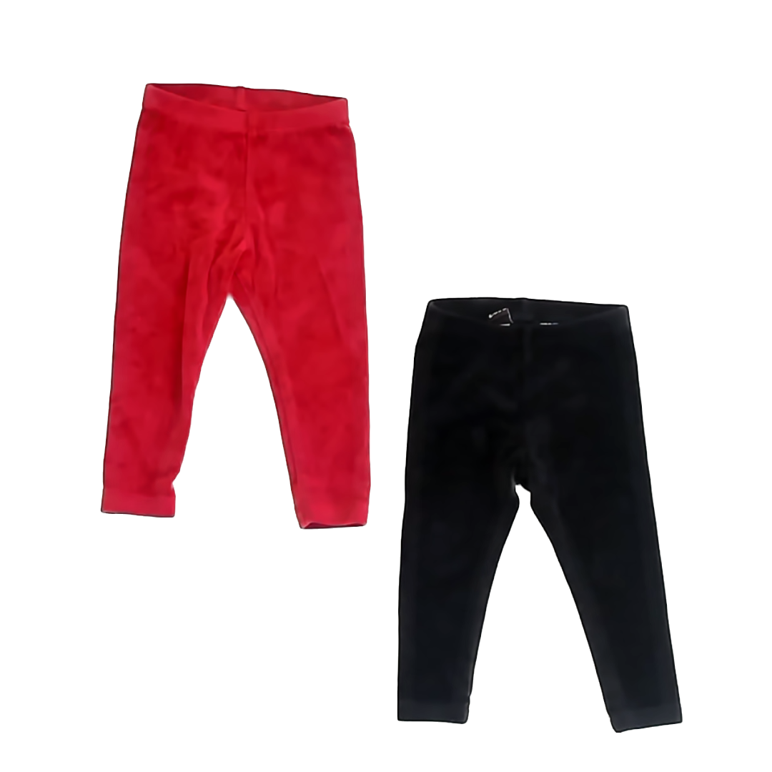 Tea Collection Girls Red | Black Leggings Size: 12-18 Months Red | Black