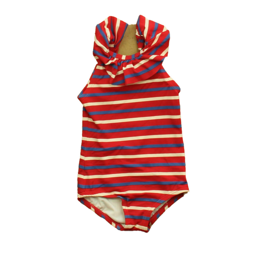 Hanna Andersson Girls Red | Blue Stripe 1-piece Swimsuit Size: 18-24 Months Red | Blue Stripe