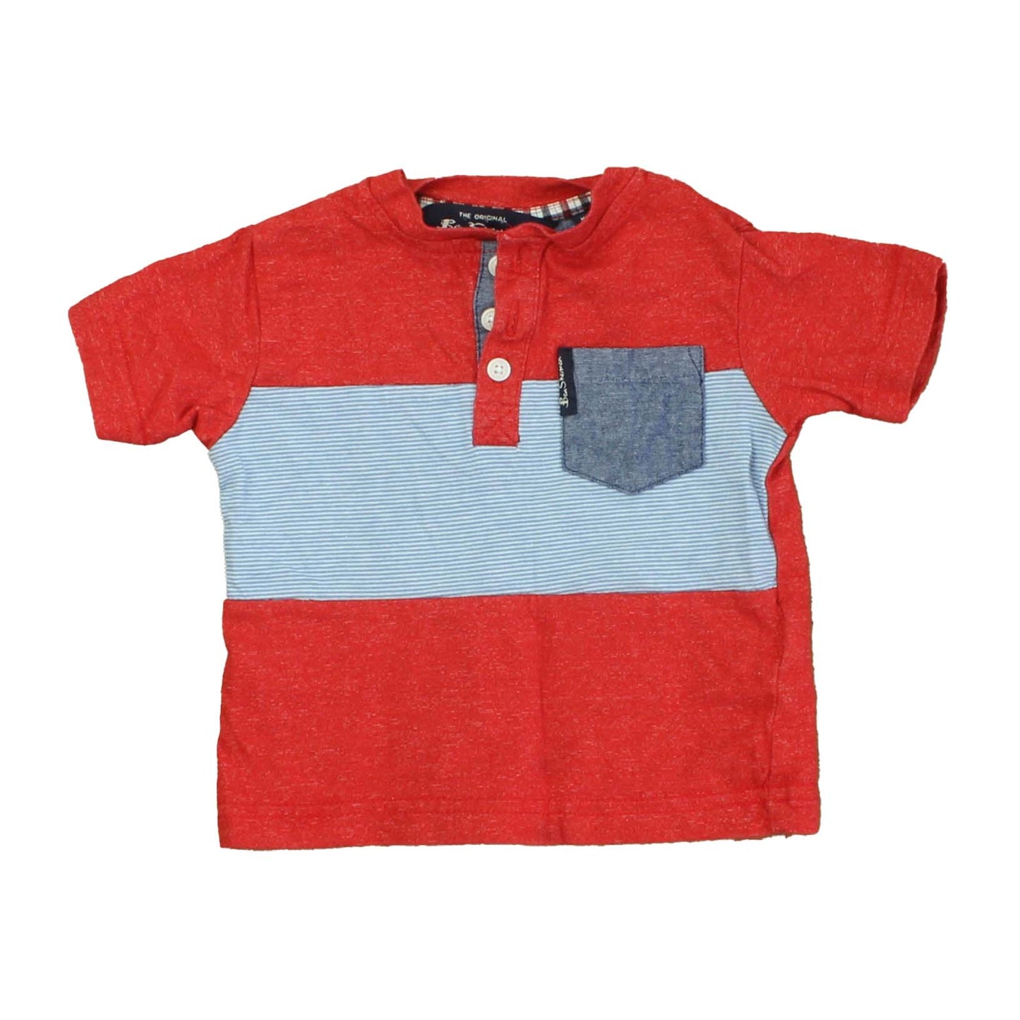 Ben Sherman Boys Red | Blue | White | Stripes T-Shirt Size: 12 Months Red | Blue | White | Stripes