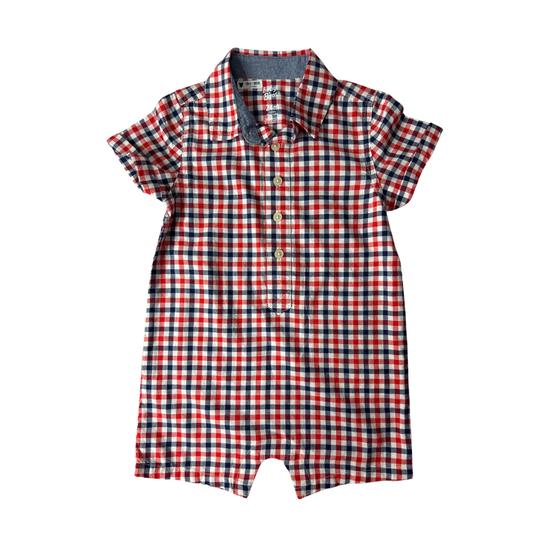 OshKosh Boys Red | Blue | White Romper Size: 18-24 months Red | Blue | White