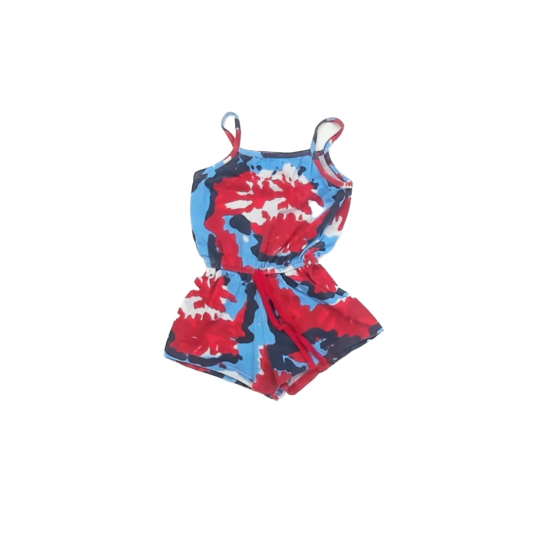 Ann Loren Girls Red | Blue Romper Size: 2-3T Red | Blue
