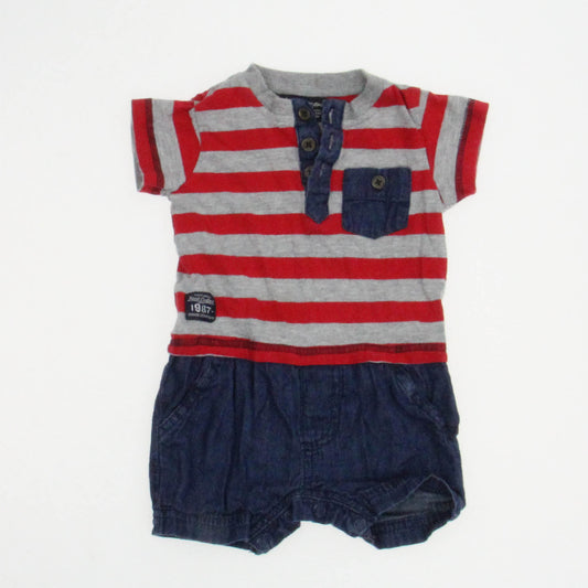 Life and Legend Boys Red | Blue Romper Size: 3-6 Months Red | Blue