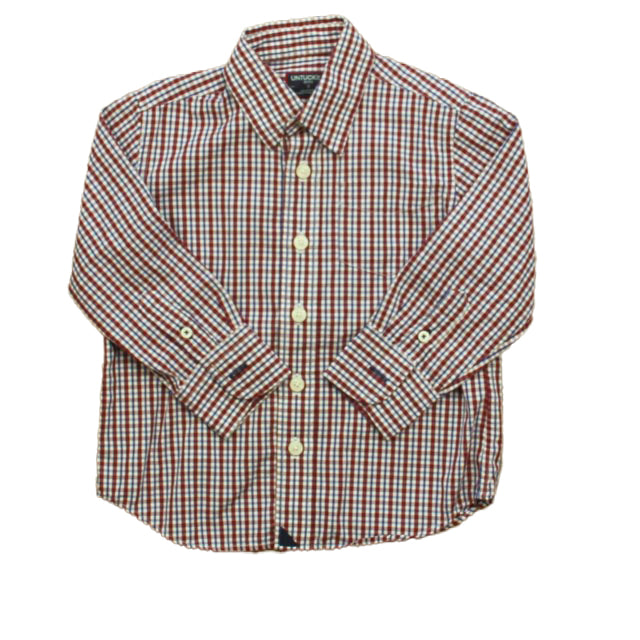 Untuckit Boys Red | Blue Button Down Long Sleeve Size: 3T Red | Blue