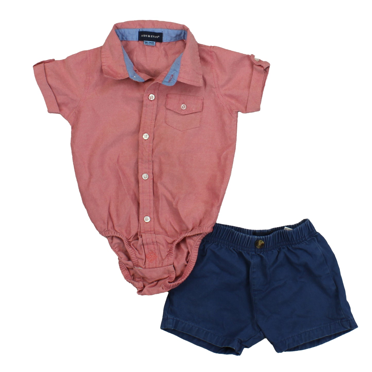 Andy & Evan Boys Red | Blue Apparel Sets Size: 18 - 24 Months Red | Blue
