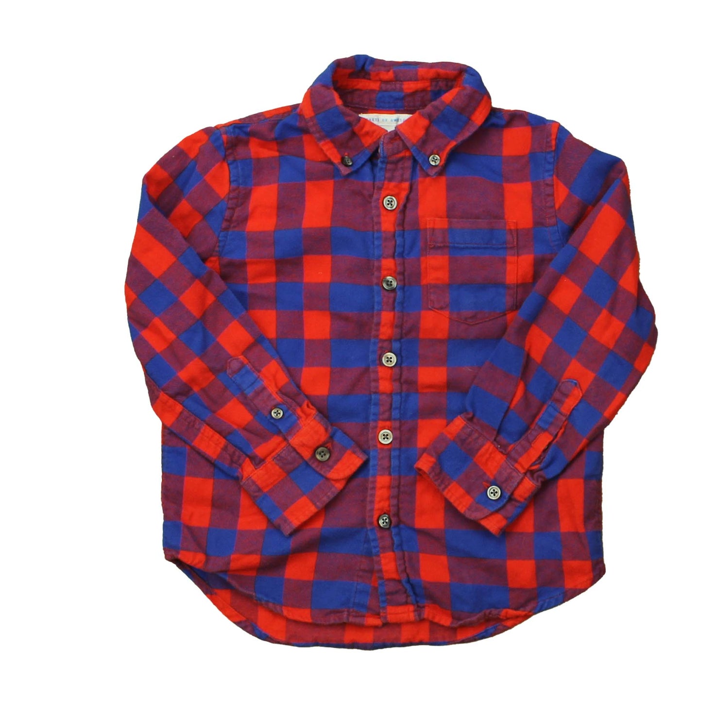 Rockets Of Awesome Boys Red | Blue Button Down Long Sleeve Size: 4T Red | Blue