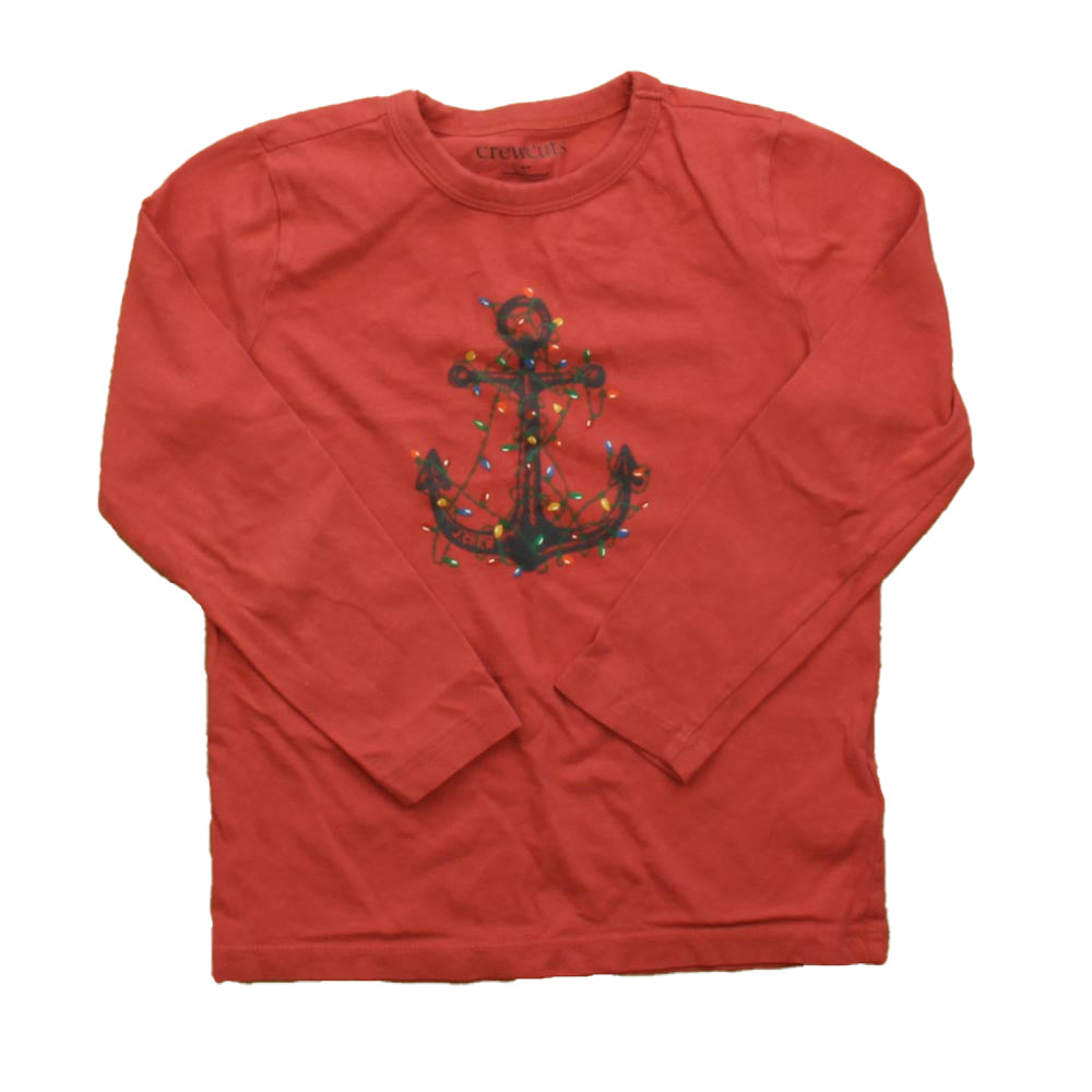 Crewcuts Boys Red Christmas Lights Long Sleeve T-Shirt Size: 4-5T Red Christmas Lights