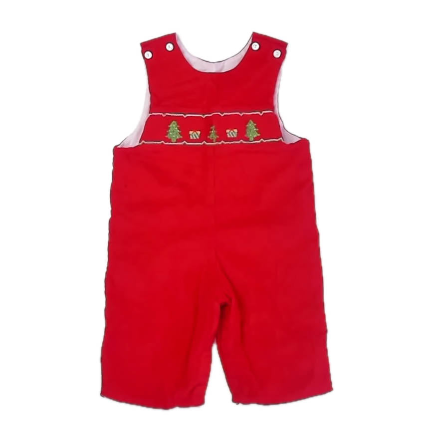 Petite Bebe Boys Red Christmas Tree Romper Size: 9 Months Red Christmas Tree
