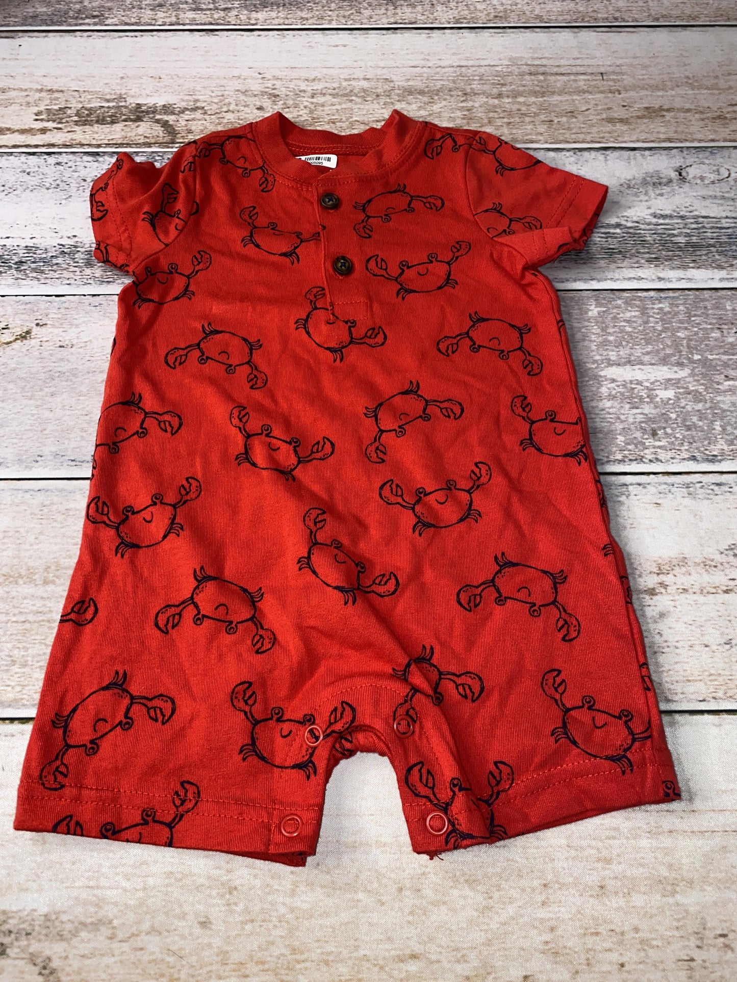Carters Unisex Red | Crabs Romper Size: 6 months Red | Crabs