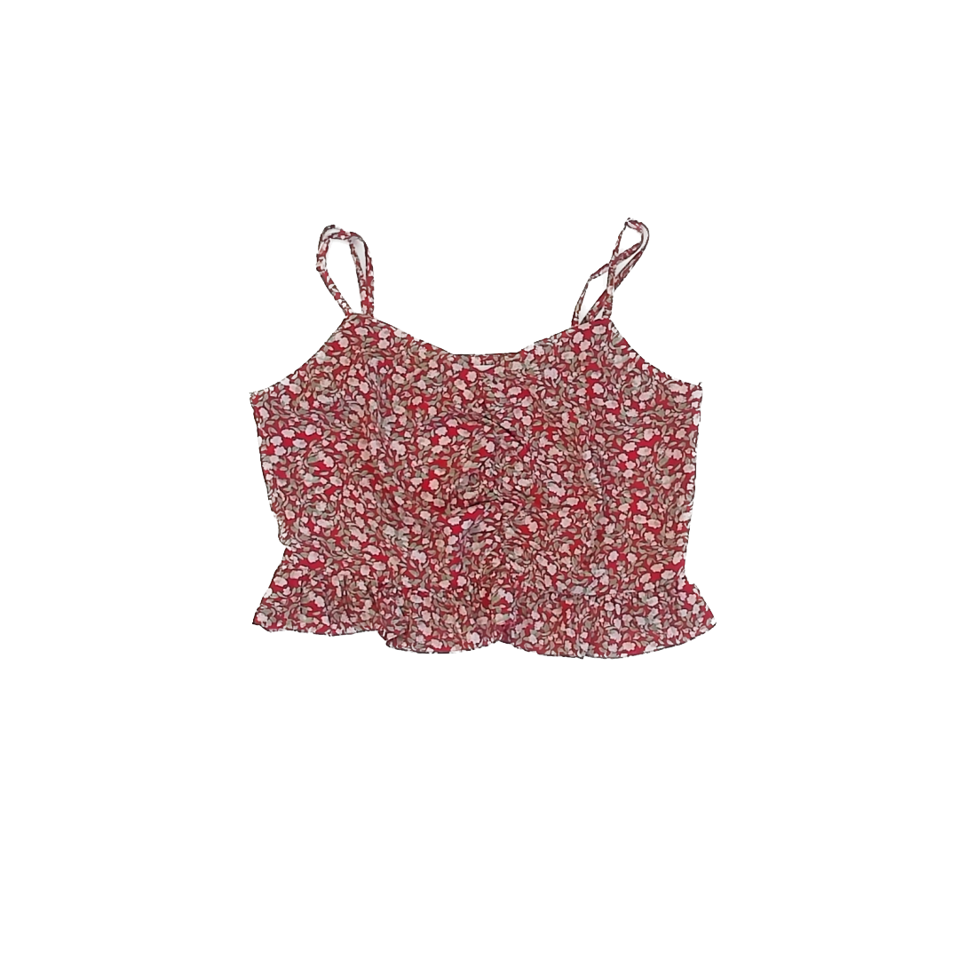 Pookie & Sebastian Girls Red Floral Tank Top Size: xs Red Floral