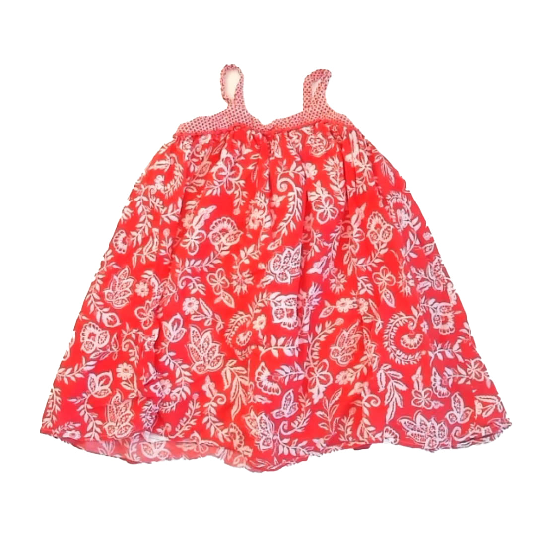 Gap Girls Red Floral Dress Size: 4T Red Floral