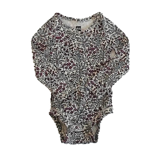 Tea Collection Girls Red Floral Onesie Size: 3-6 Months Red Floral