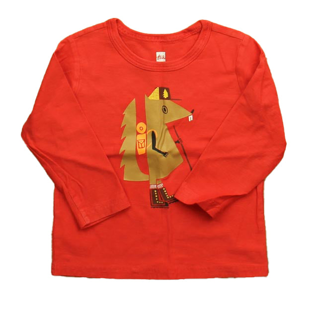 Tea Boys Red Fox Long Sleeve T-Shirt Size: 12-18 Months Red Fox