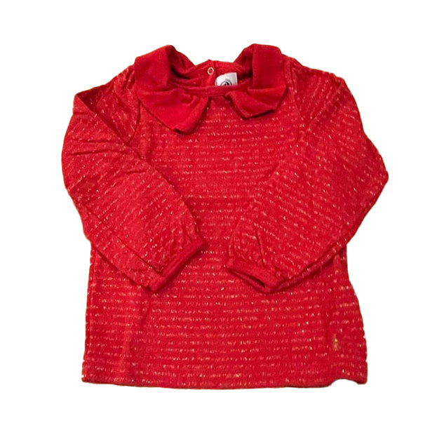 Petit Bateau Girls Red | Gold Long Sleeve T-Shirt Size: 3T Red | Gold
