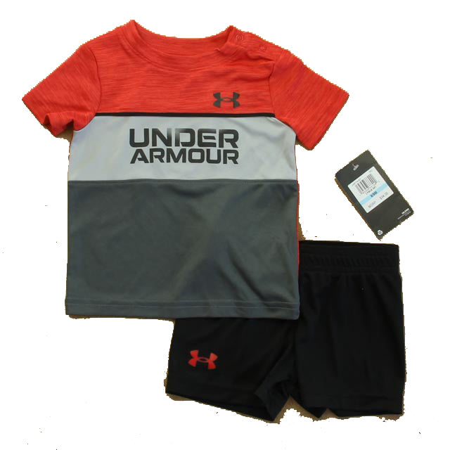 Under Armour Boys Red | Gray | Black Apparel Sets Size: 6-9 Months Red | Gray | Black