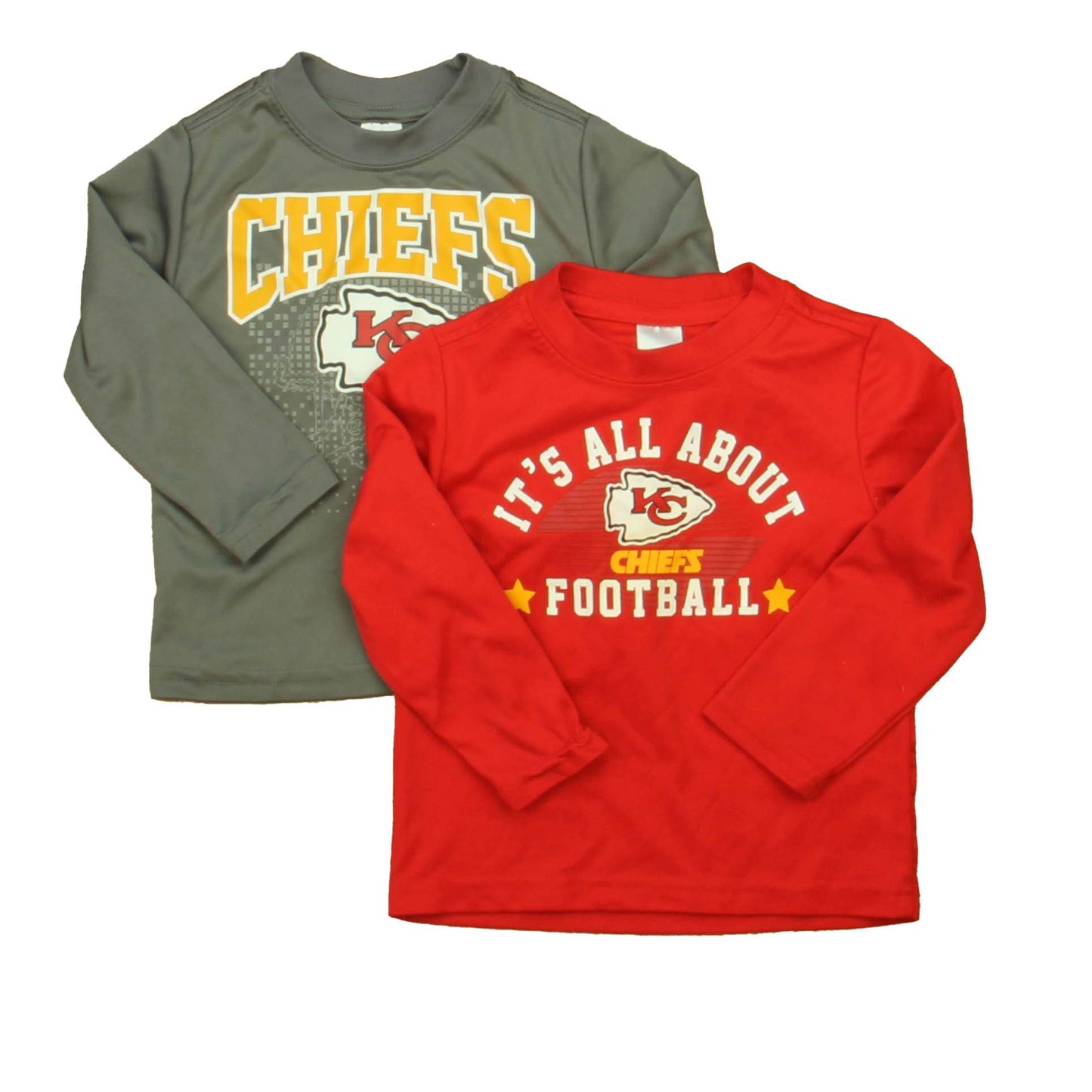 NFL Boys Red | Gray Kansas City Long Sleeve T-Shirt Size: 18 Months