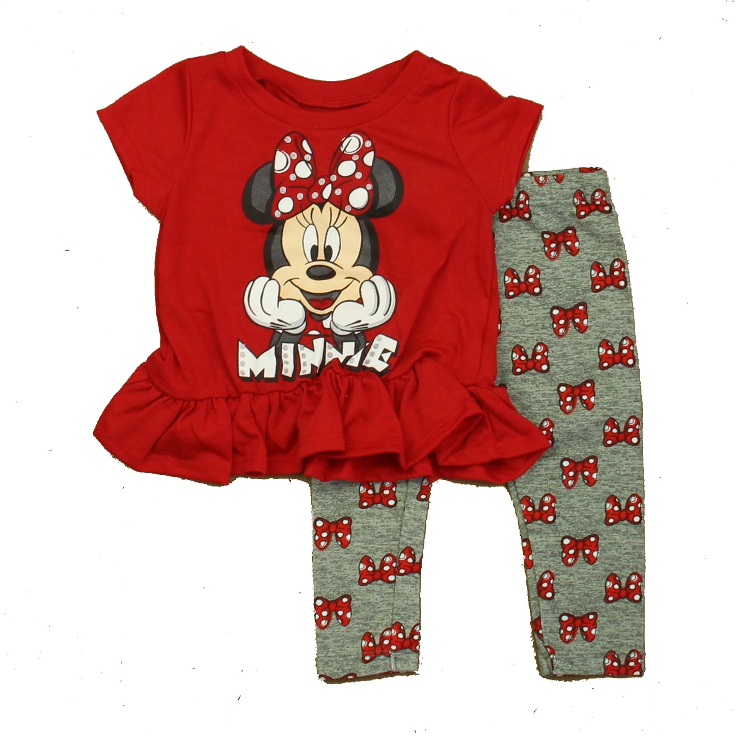 Disney Girls Red | Gray Minnie Apparel Sets Size: 12 Months Red | Gray Minnie