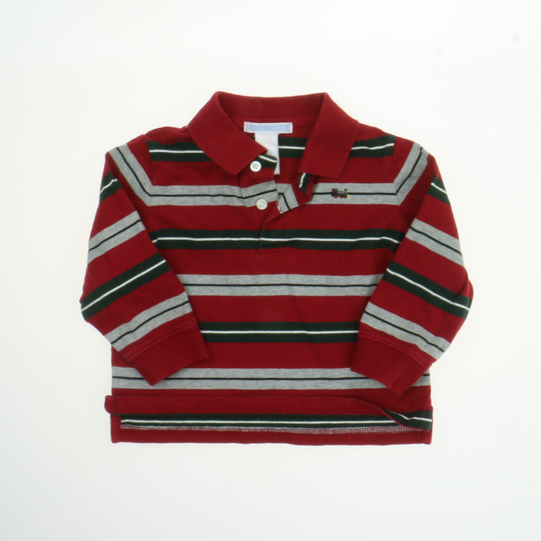 Janie and Jack Boys Red | Gray Long Sleeve Shirt Size: 12-18 Months Red | Gray