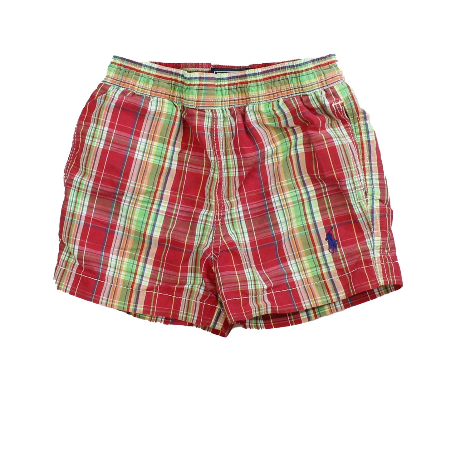 Ralph Lauren Boys Red | Green Plaid Trunks Size: 9 Months Red | Green Plaid