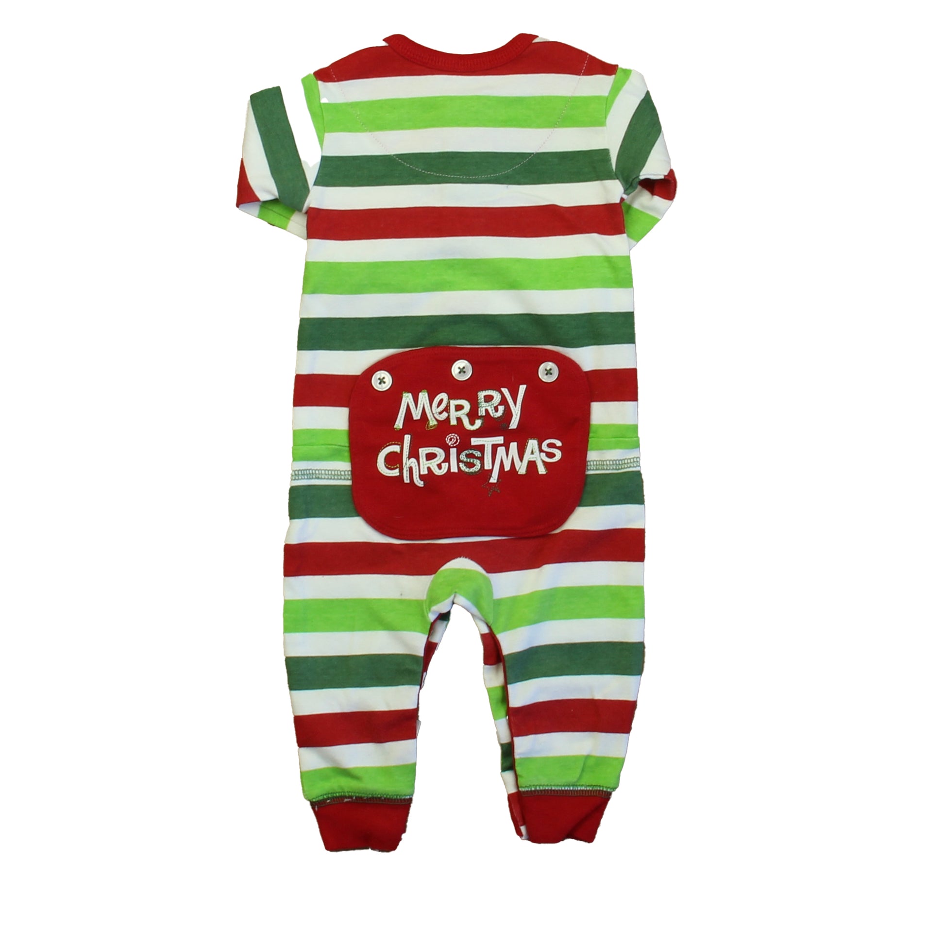 Little Blue House Unisex Red | Green Stripe 1-piece Non-footed Pajamas Size: 3-6 Months Red | Green Stripe