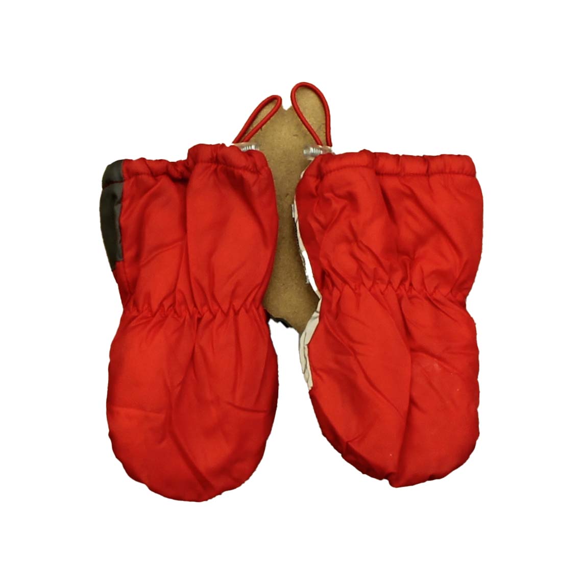 7 A.M. Enfant Unisex Red | Grey Mittens Size: 6-12 Months Red | Grey