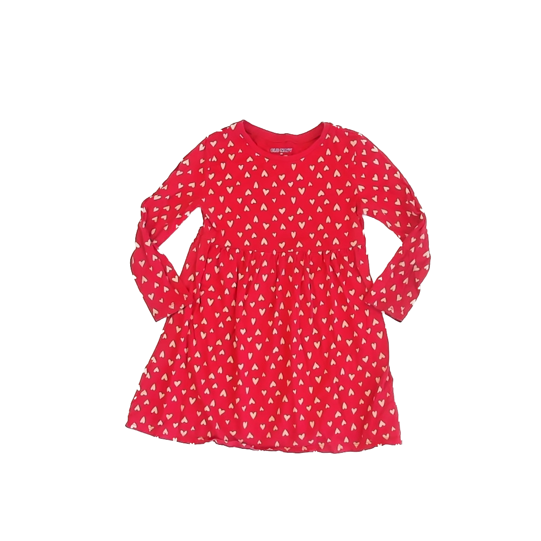 Old Navy Girls Red Hearts Dress Size: 4T Red Hearts