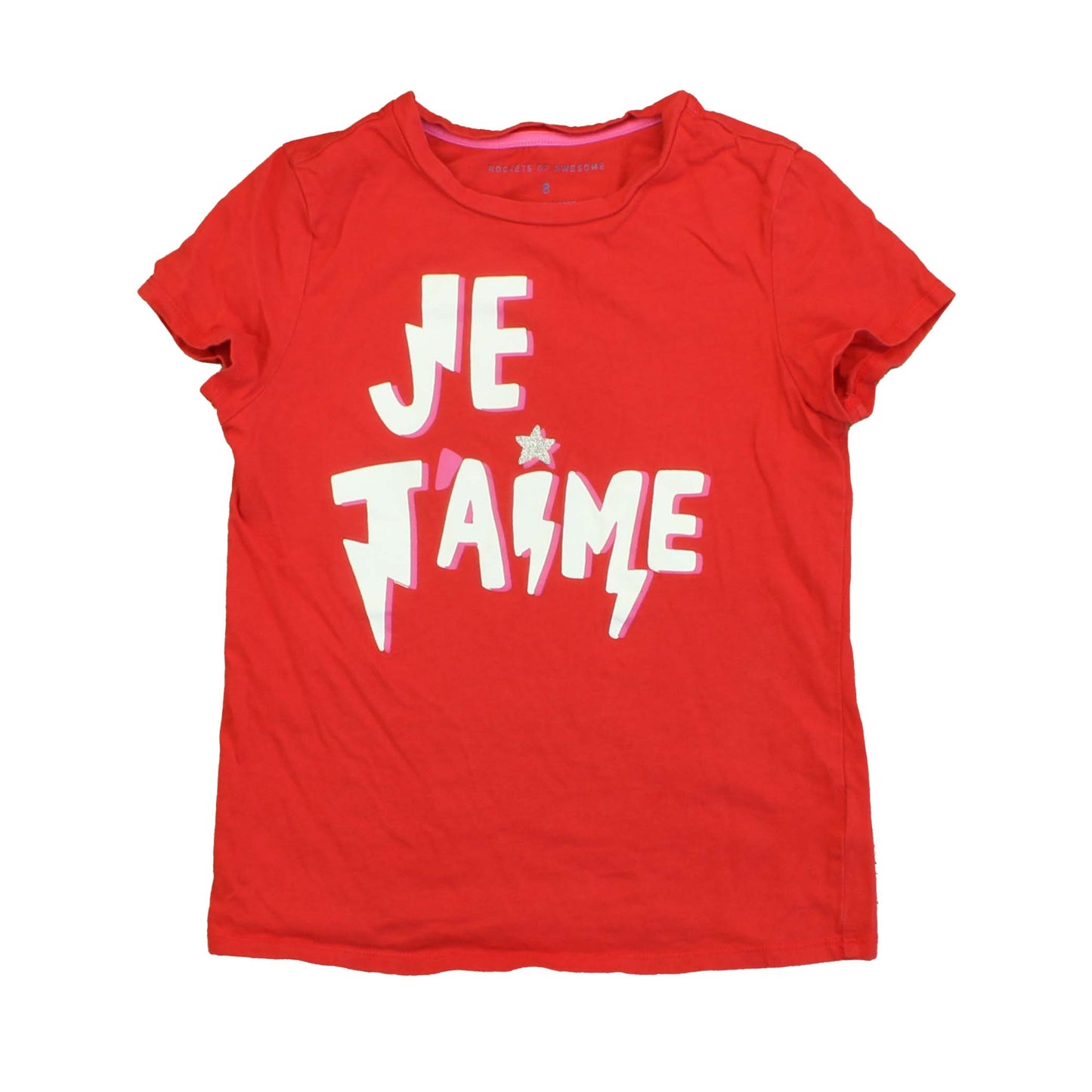Rockets Of Awesome Girls Red | Je T'Aime T-Shirt Size: Big Girl Red | Je T'Aime