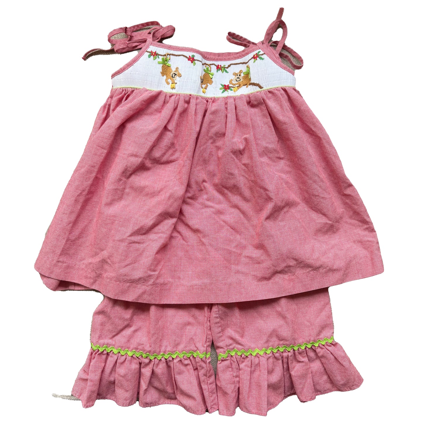 Amana Girls Red Monkeys Apparel Sets Size: 4T Red Monkeys