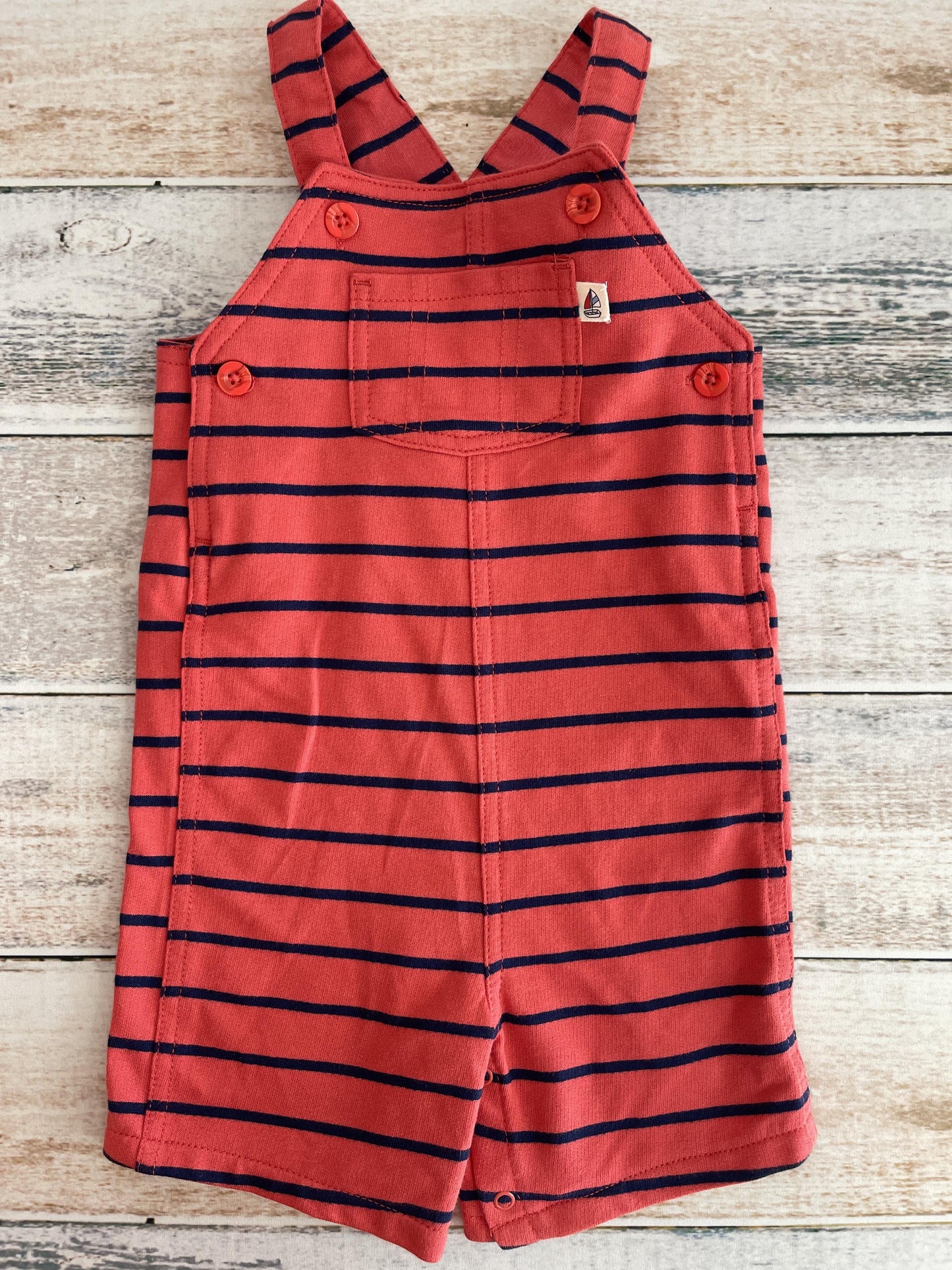 Carters Unisex Red | Navy Blue | Stripe Overalls Size: 24 months Red | Navy Blue | Stripe