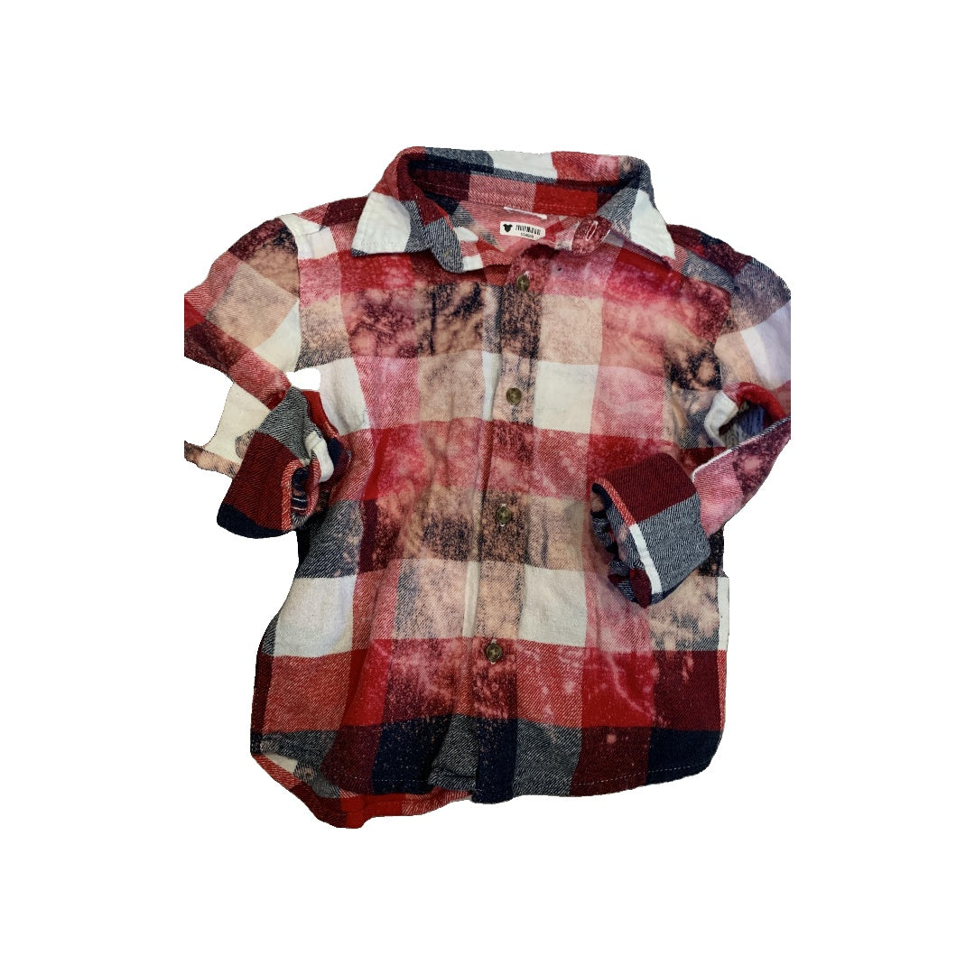 Lemon Aid Unisex Red | Navy Blue | White | plaid | Tie Dye Button Down Short Sleeve Size: 3T Red | Navy Blue | White | plaid | Tie Dye