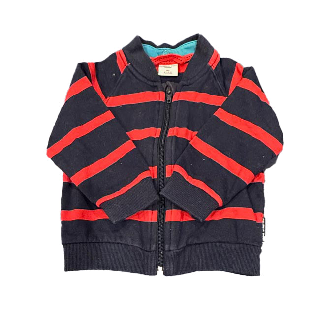 Polarn O. Pyret Boys Red | Navy Stripe Sweatshirt Size: 9-12 Months Red | Navy Stripe