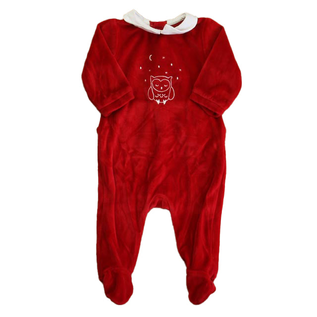 Jacadi Unisex Red Owl Long Sleeve Outfit Size: 3 Months Red Owl