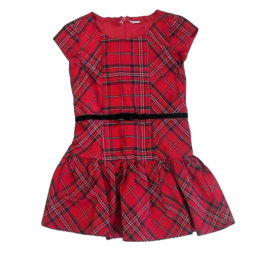Unknown Brand Girls Red Plaid Dress Size: 3-4T Red Plaid