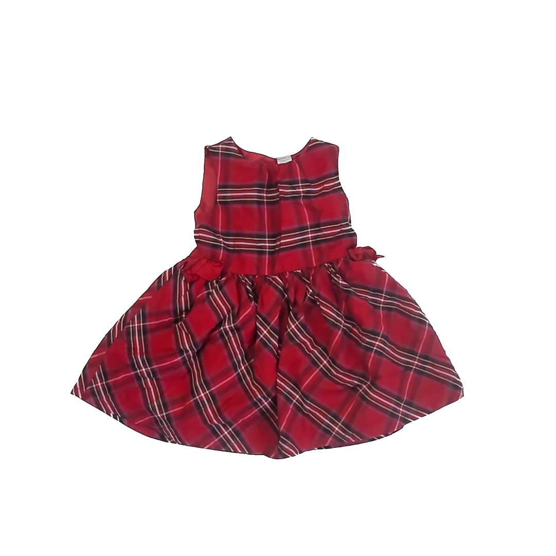 Carter''s Girls Red Plaid Special Occasion Dress Size: 2T Red Plaid